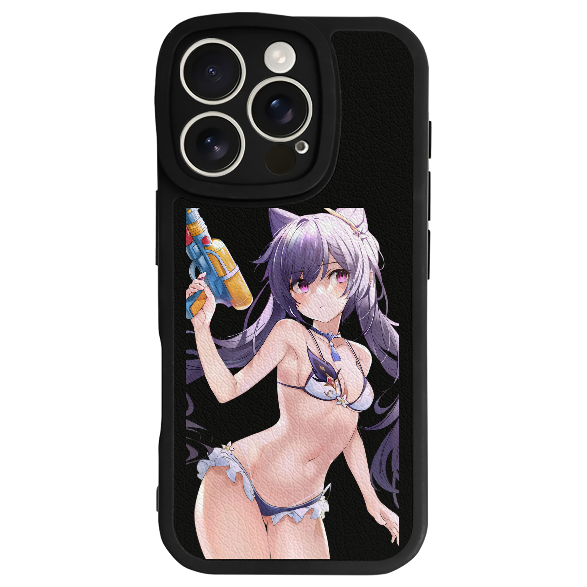 げんし神 刻晴 こくせい genshin Kokusei 【iPhone 16シリーズ対応】シリコンスマホケース（レザー調） 材質：シリコン